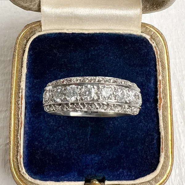 Jute cord ring-Vintage Diamond Eternity Band, Size 7