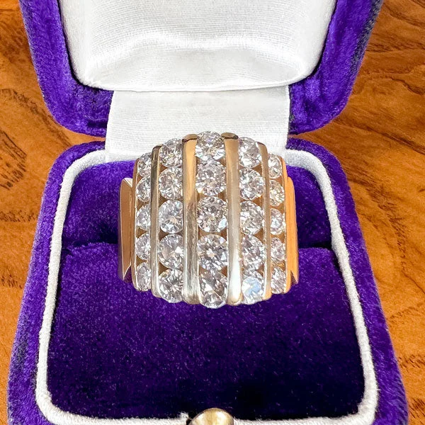 Vault crown ring-Vintage Diamond Cocktail Ring