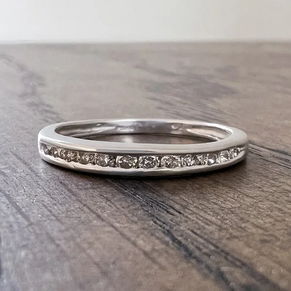 Multi-metal ring-Vintage Diamond Wedding Band