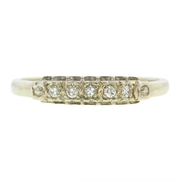 Shale fleck ring-Vintage Diamond Wedding Band