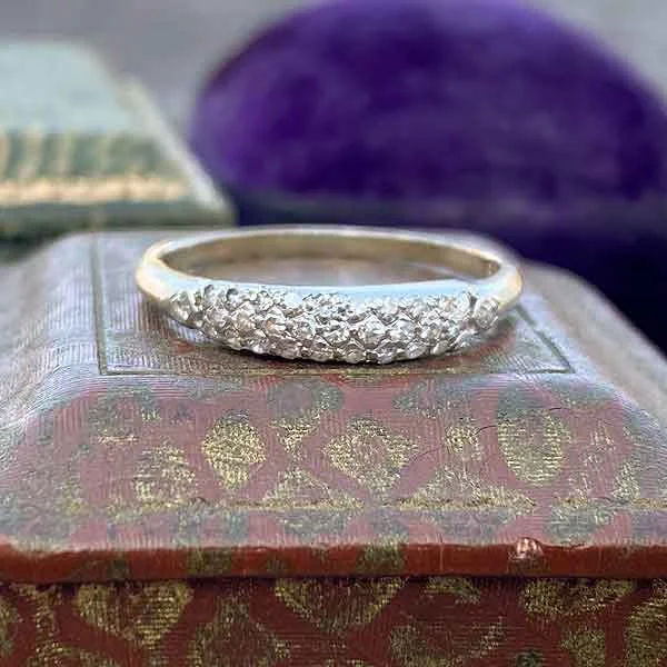 Edge gem ring-Vintage Pave Diamond Band