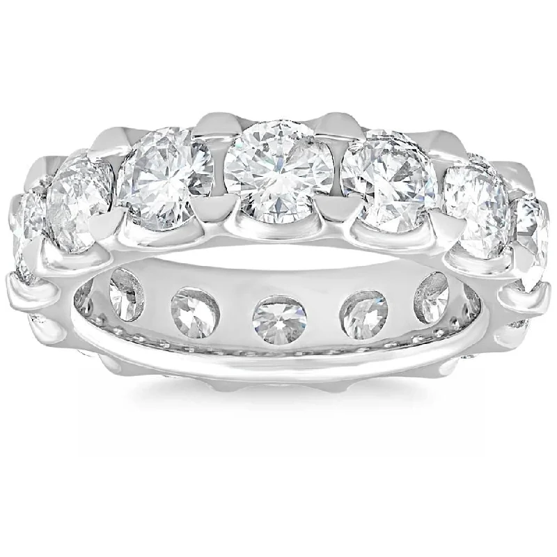 Grouped stone ring-VS 5 Ct Lab Grown Diamond Eternity Ring in 14k White, Yellow, or Rose Gold