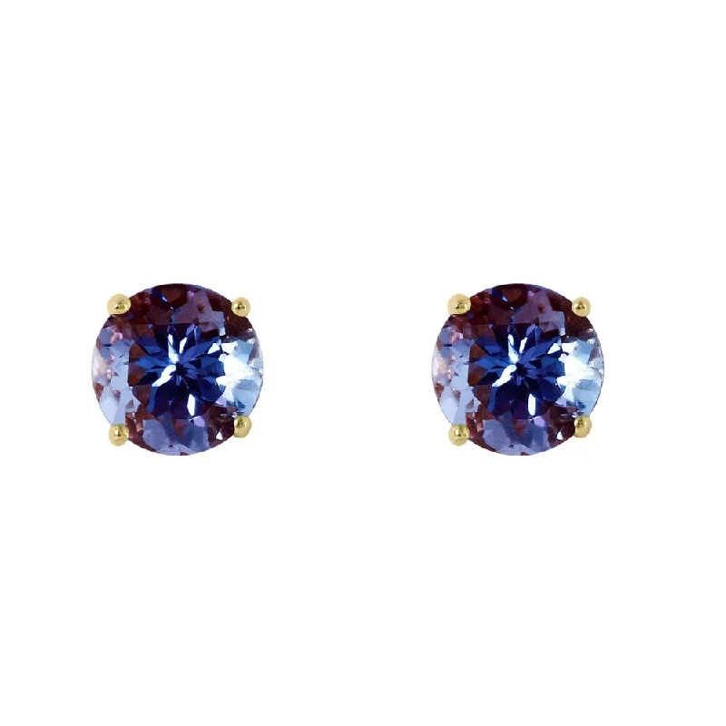 Chiseled cut earrings-0.95 Carat 14K Solid Gold Joy In Your Eyes Tanzanite Earrings