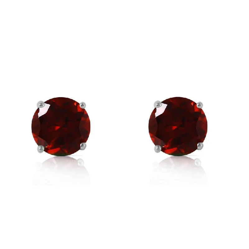 Tulip cluster earrings-0.95 Carat 14K Solid White Gold Behold Glory Garnet Earrings