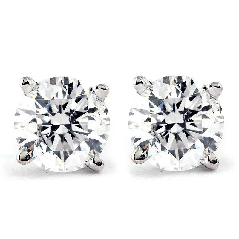 Micro gem earrings-1.00 Ct TDW Diamond Studs in 10k White Gold