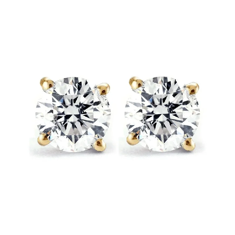 Cotton weave earrings-1.00 Ct TDW Diamond Studs in 10k Yellow Gold