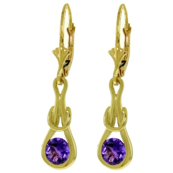 Braided weave earrings-1.3 Carat 14K Solid Gold Elysian Amethyst Earrings