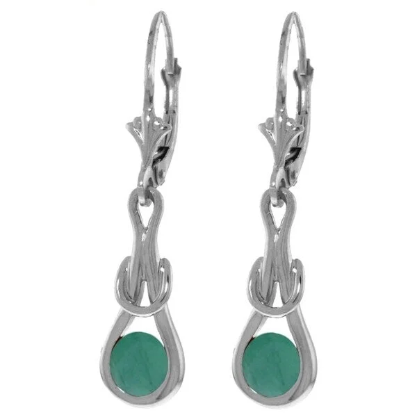 Wool wrap earrings-1.3 Carat 14K Solid White Gold Then There Was Love Emerald Earrings