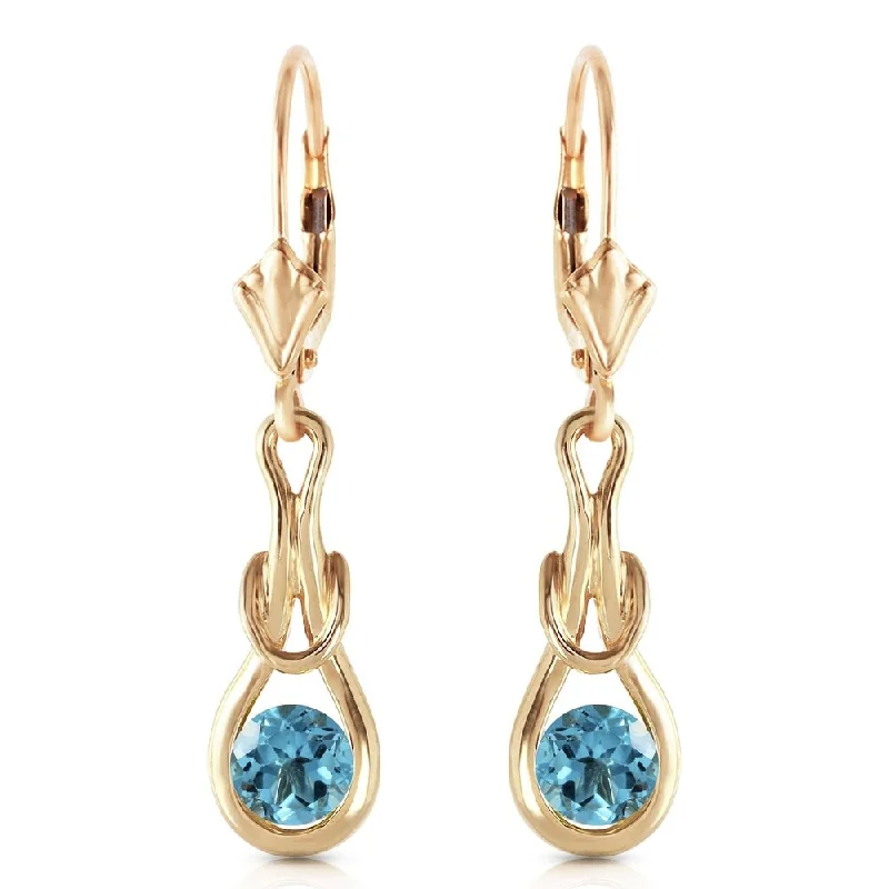 Lemon amber earrings-1.3 CTW 14K Solid Gold Elysian Blue Topaz Earrings