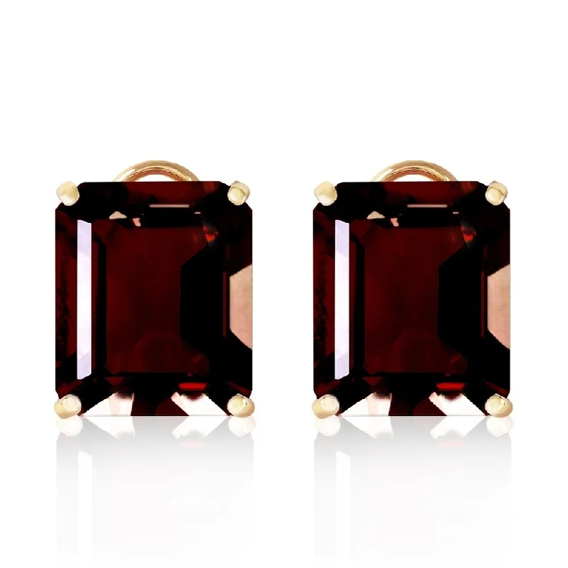 Oak husk earrings-14 Carat 14K Solid Gold Distinction Garnet Earrings