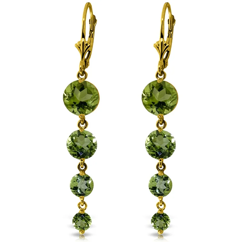 Sisal band earrings-14K Solid Gold Chandelier Natural Peridot Gemstone Chandelier Earrings