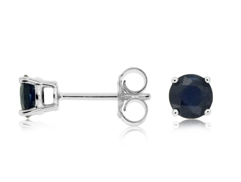 Wool wrap earrings-14K White Gold 1.10ctw Sapphire Stud Earrings (94165)