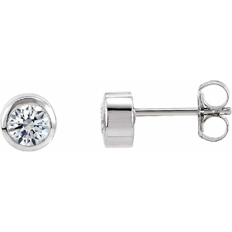 Zenith stud earrings-14k White Gold 1/2 CTW Diamond Earring for Women