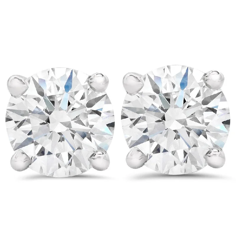 Offset gem earrings-14k White Gold 3/4ct TDW Eco-Friendly Lab Grown Diamond Studs