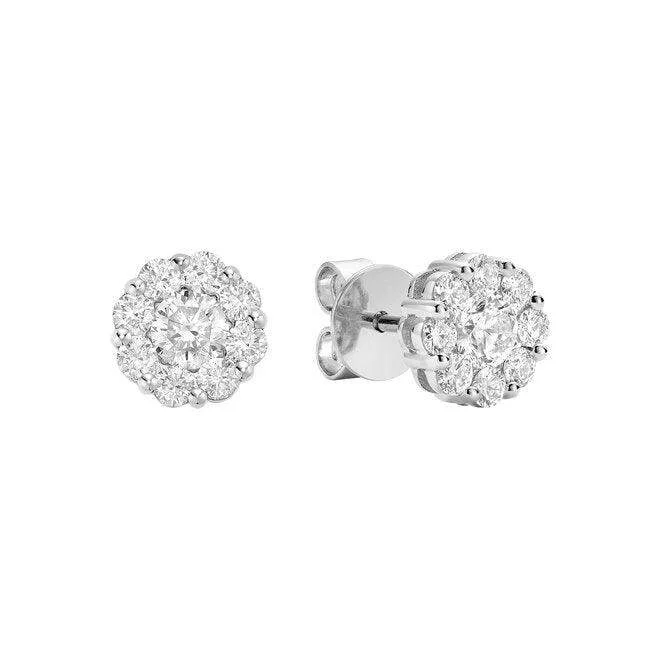 Pear-shaped zircon earrings-14K White Gold and Diamonds 0.5 carat Earrings