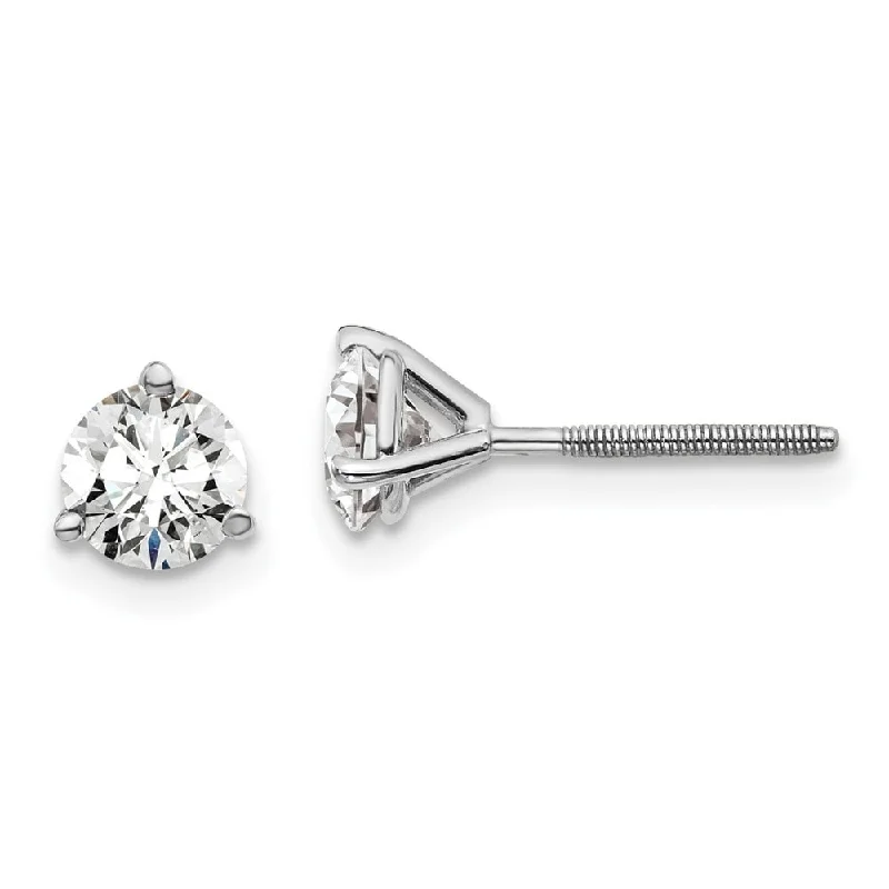 Sarmatian stud earrings-14k White Gold Certified Lab Grown Diamond Stud Earrings (1.00 cttw, Clarity- VS-SI, Color-D-E)