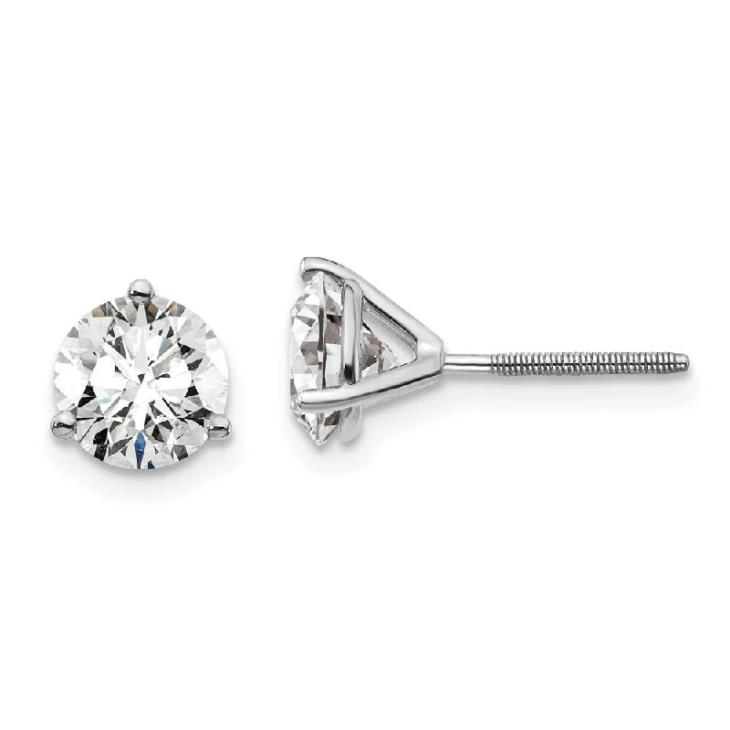 Chiseled cut earrings-14k White Gold Certified Lab Grown Diamond Stud Earrings (2.00 cttw, Clarity- SI1-SI2, Color- G-H)