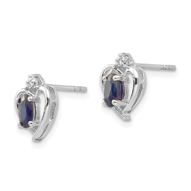 Dew bead earrings-14k White Gold Gemstone Diamond (L-17 mm, W-10 mm)