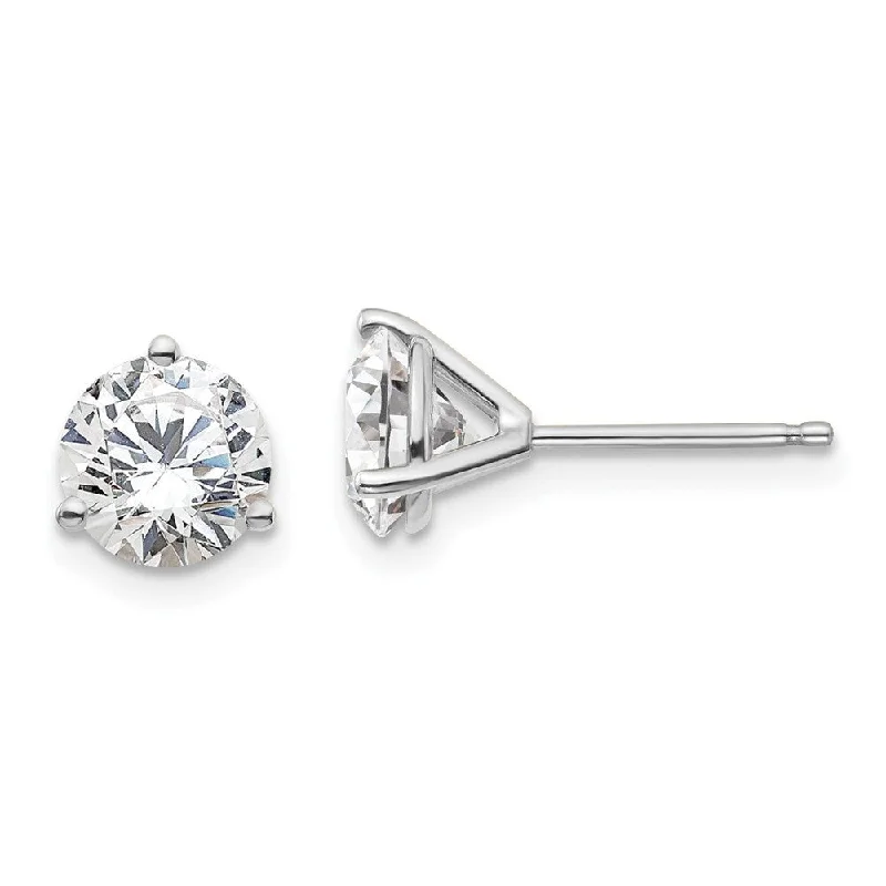 Scuffed edge earrings-14k White Gold Lab Grown Diamond Stud Earrings (1.50 cttw, Clarity- SI1-SI2, Color- G-H)