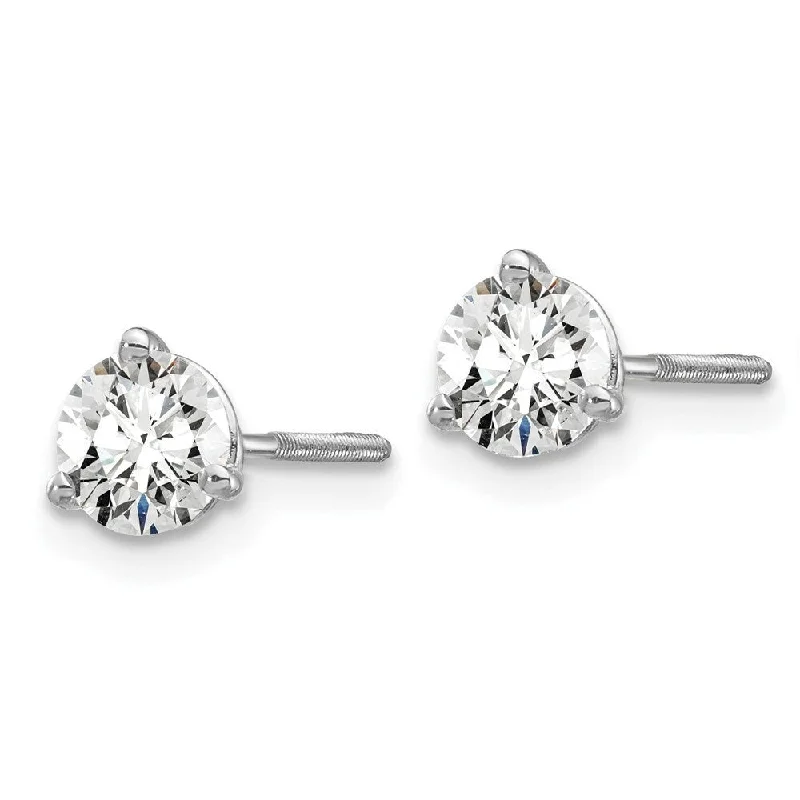 Speckled finish earrings-14k White Gold True Origin Lab Grown Diamond Stud Earrings (2/3 cttw, Clarity- VS1-VS2, Color- D-E)