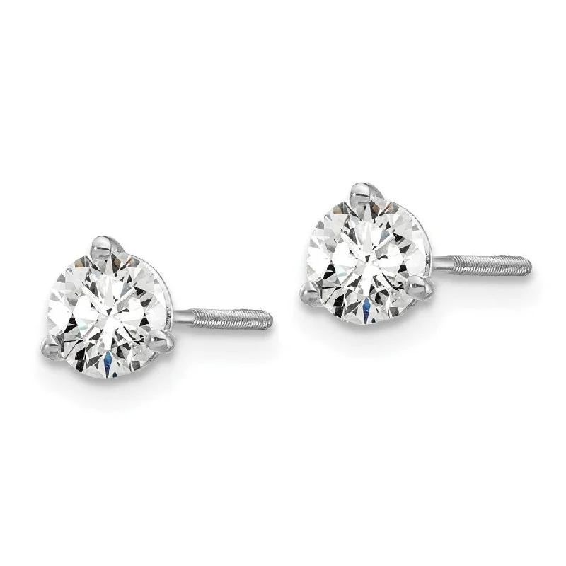 Chipped rim earrings-14k White Gold True Origin Lab Grown Diamond Stud Earrings (3/4 cttw, Clarity- VS1-VS2, Color- D-E)