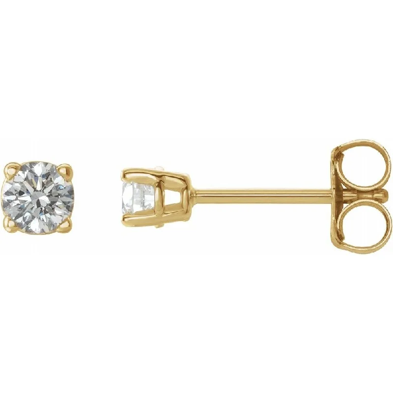 Tin alloy earrings-14k Yellow Gold 1/5 CTW Diamond Earring for Women