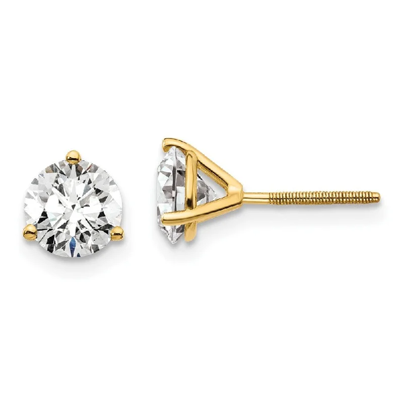 Bronze cast earrings-14k Yellow Gold Lab Grown Diamond Stud Earrings (1.50 cttw, Clarity- SI1-SI2, Color- G-H)