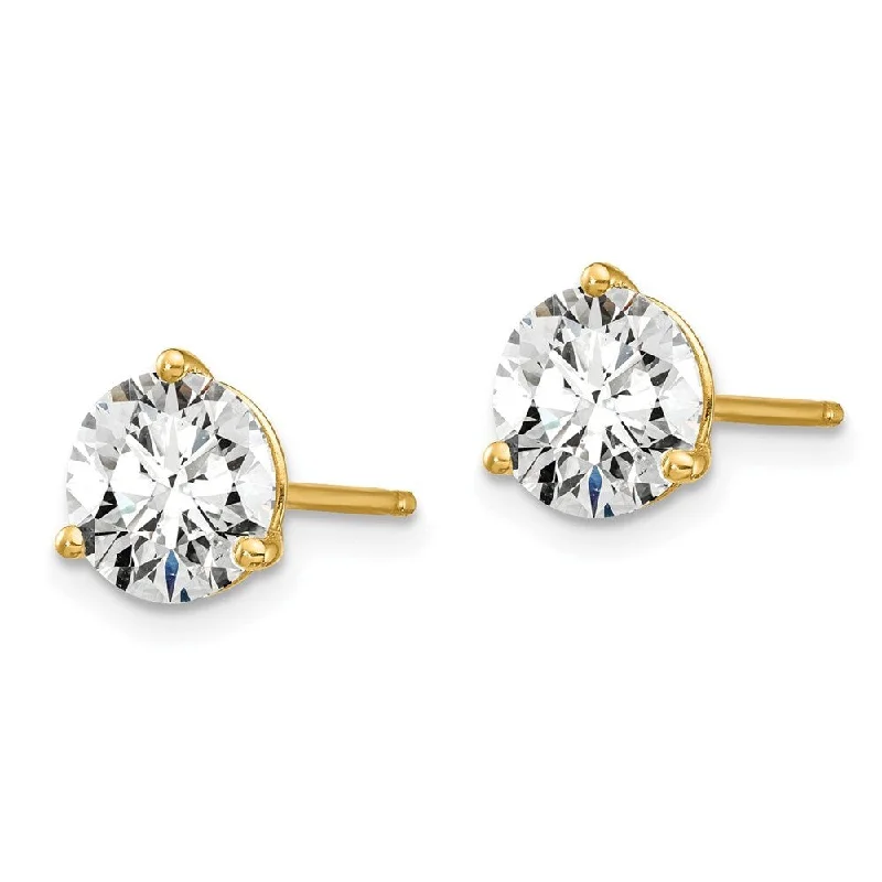 Rune mark earrings-14k Yellow Gold Lab Grown Diamond Stud Earrings (1.50 cttw, Clarity- SI1-SI2, Color- G-H)