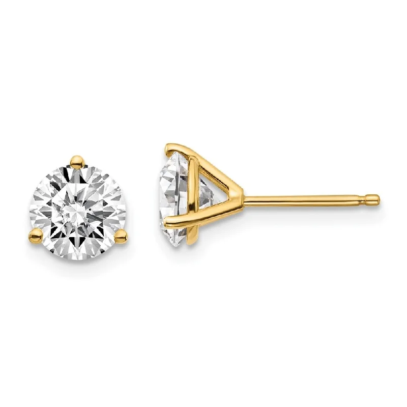 Fused grain earrings-14k Yellow Gold Lab Grown Diamond Stud Earrings (2.00 cttw, Clarity- SI1-SI2, Color- G-H)