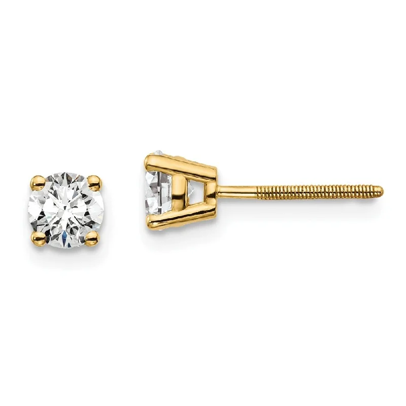 Wool wrap earrings-14k Yellow Gold Lab Grown Diamond Stud Earrings (2/3 cttw, Clarity- SI1-SI2, Color- G-H)