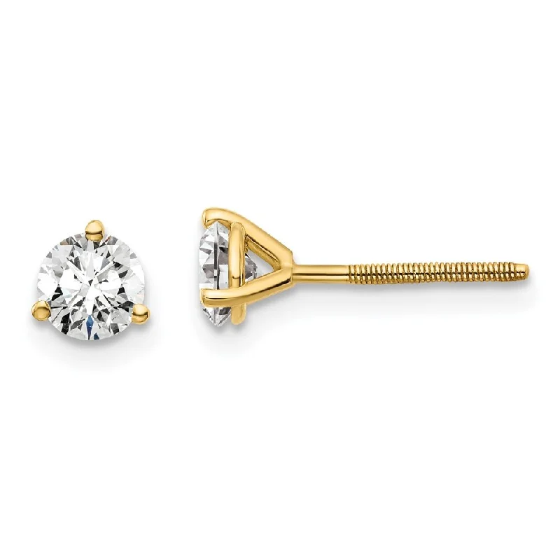 Radiant-cut sapphire earrings-14k Yellow Gold Lab Grown Diamond Stud Earrings (3/4 cttw, Clarity- VS-SI, Color-D-E)