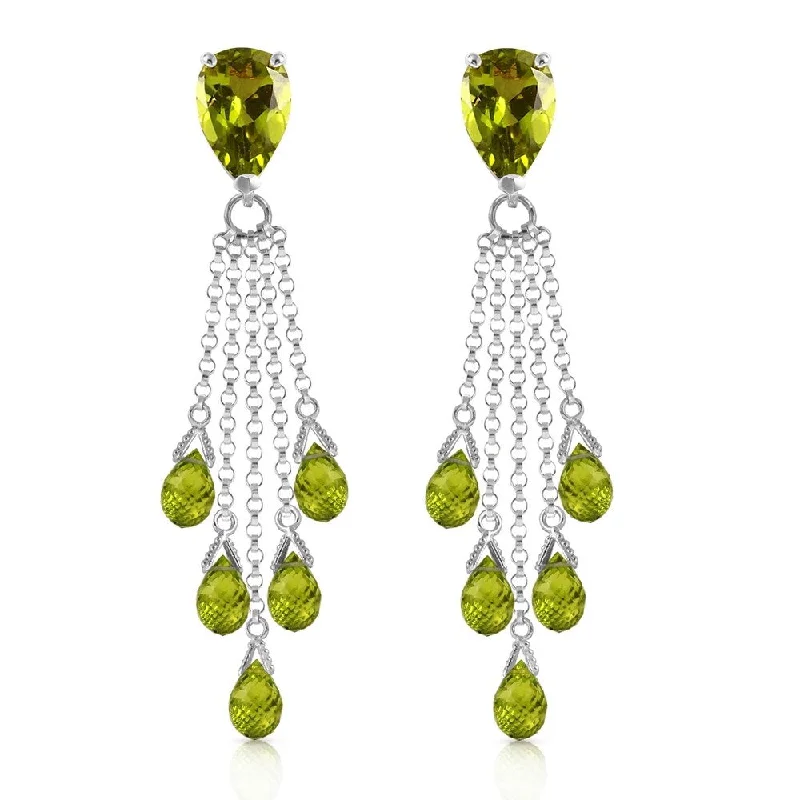 Fused grain earrings-15.5 CTW 14K Solid White Gold Serendipity Peridot Earrings