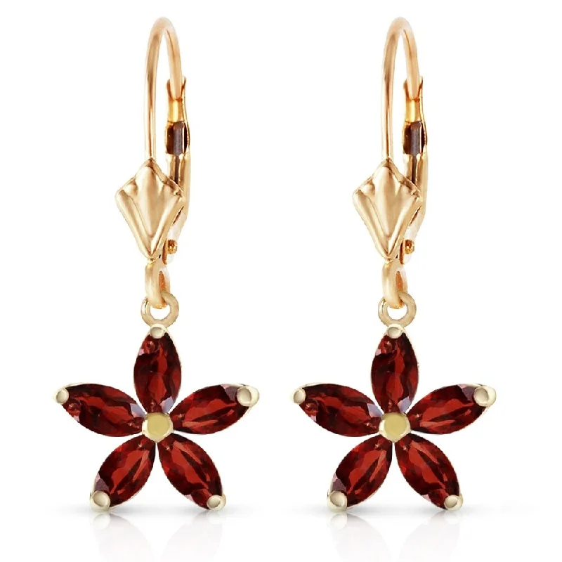 Vault stud earrings-2.8 Carat 14K Solid Gold Starglow Garnet Earrings