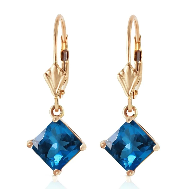 Willow bead earrings-3.2 CTW 14K Solid Gold Demeter Blue Topaz Earrings