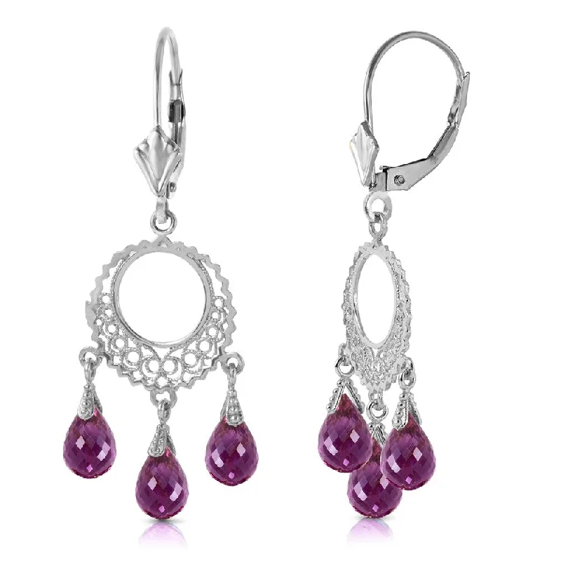 Pine twig earrings-3.75 CTW 14K Solid White Gold Purposeful Encounters Amethyst Earrings