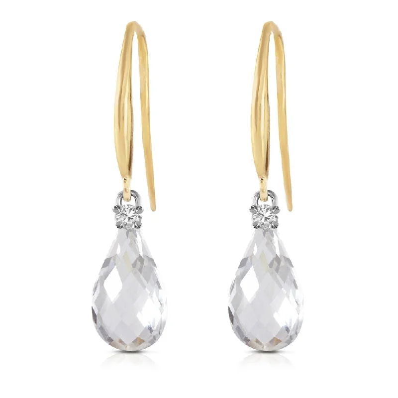 Molten alloy earrings-4.6 CTW 14K Solid Gold Impressions White Topaz Diamond Earrings