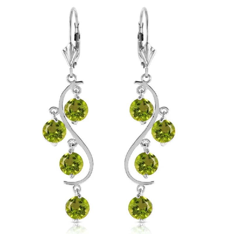 Star-cut opal earrings-4.95 Carat 14K Solid White Gold Isabel Archer Peridot Earrings