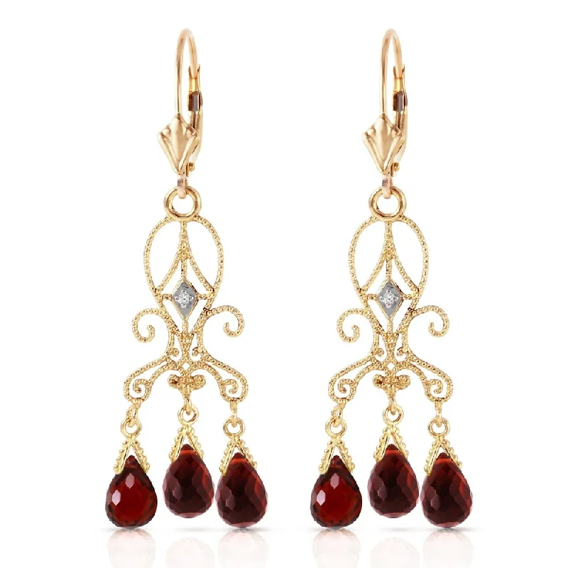 Root stem earrings-6.31 CTW 14K Solid Gold Sensation Garnet Earrings