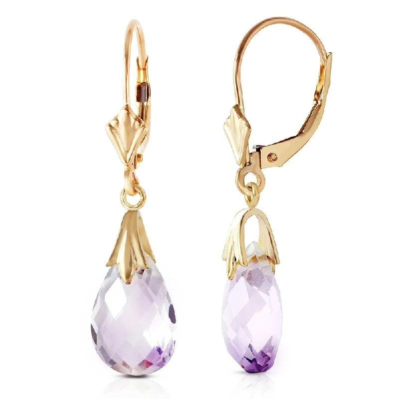 Jute cord earrings-6 CTW 14K Solid Gold Sanctuary Amethyst Earrings