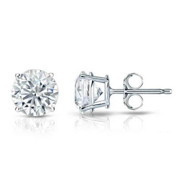 Willow wrap earrings-Auriya Platinum 1 1/2ctw Round Diamond Stud Earrings Certified