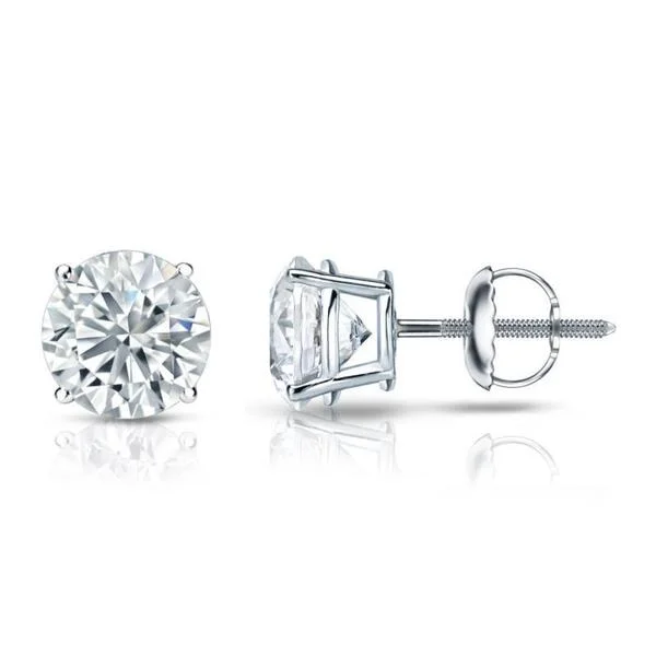 Multi-metal earrings-Auriya Platinum 3ctw Round Diamond Stud Earrings Certified