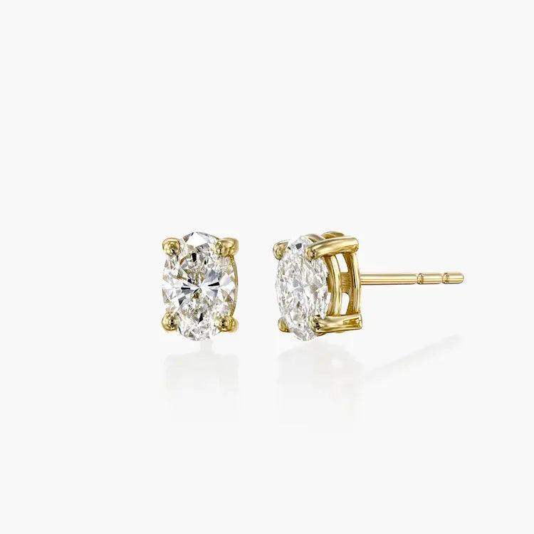 Peak gem earrings-Diamond Stud Earrings 14k Solid Gold