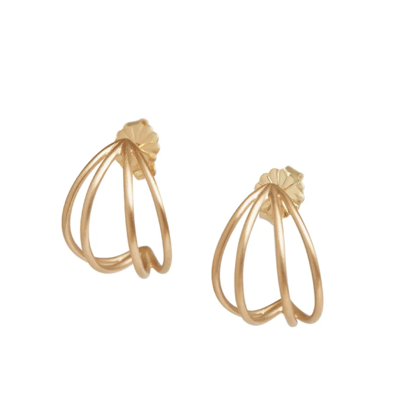 Delicate swirl earrings-<!--ER435--> cradle studs