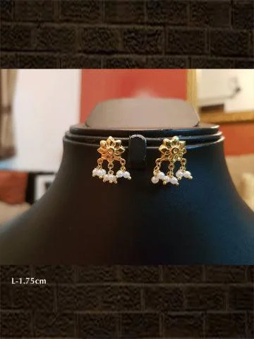 Sisal band earrings-Pure silver gold plated flower shaped earring(weight-1.893gm)