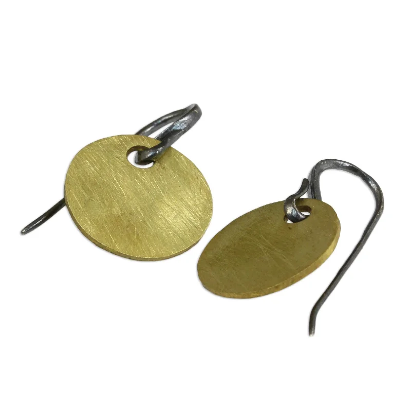 Rune mark earrings-Golden Morning Gold Overlay Earrings - 1L*0.6W