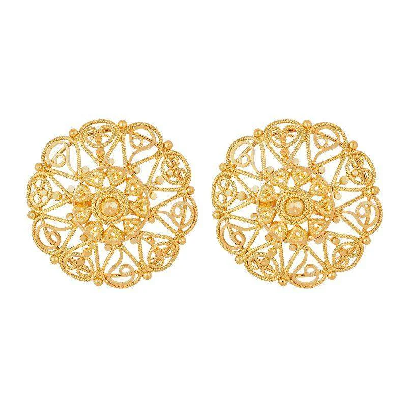 Brook pebble earrings-Grand Mesh Gold Studs in 22k gold