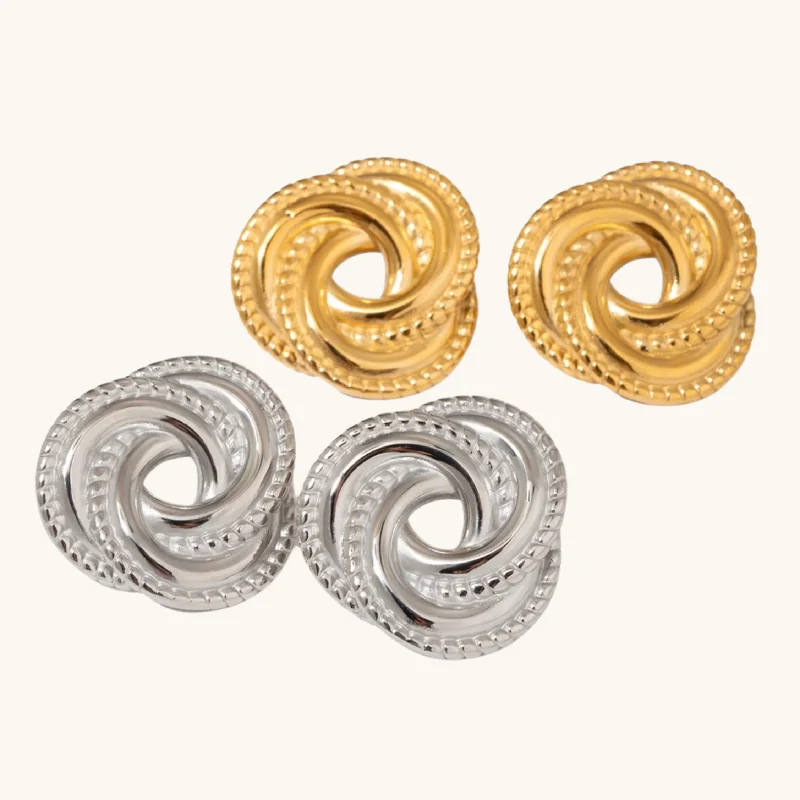 Baroque bend earrings-Layered Circle Earrings