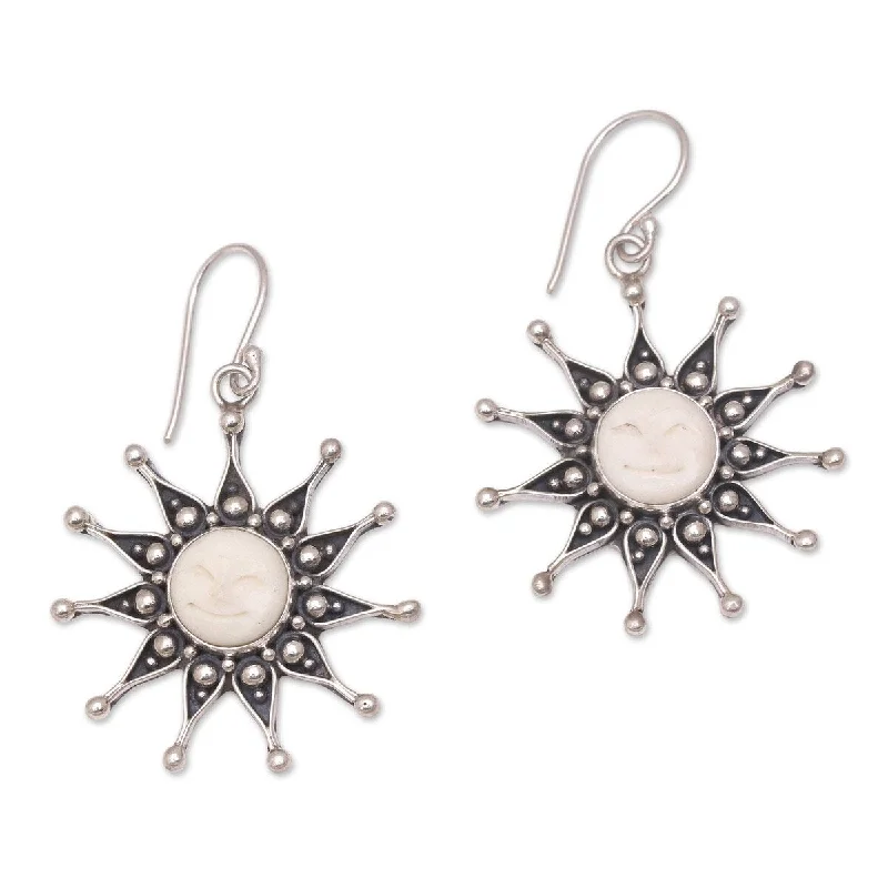 Sheen gem earrings-NOVICA Gleaming Sunshine, Sterling silver dangle earrings - 1.9*1.2