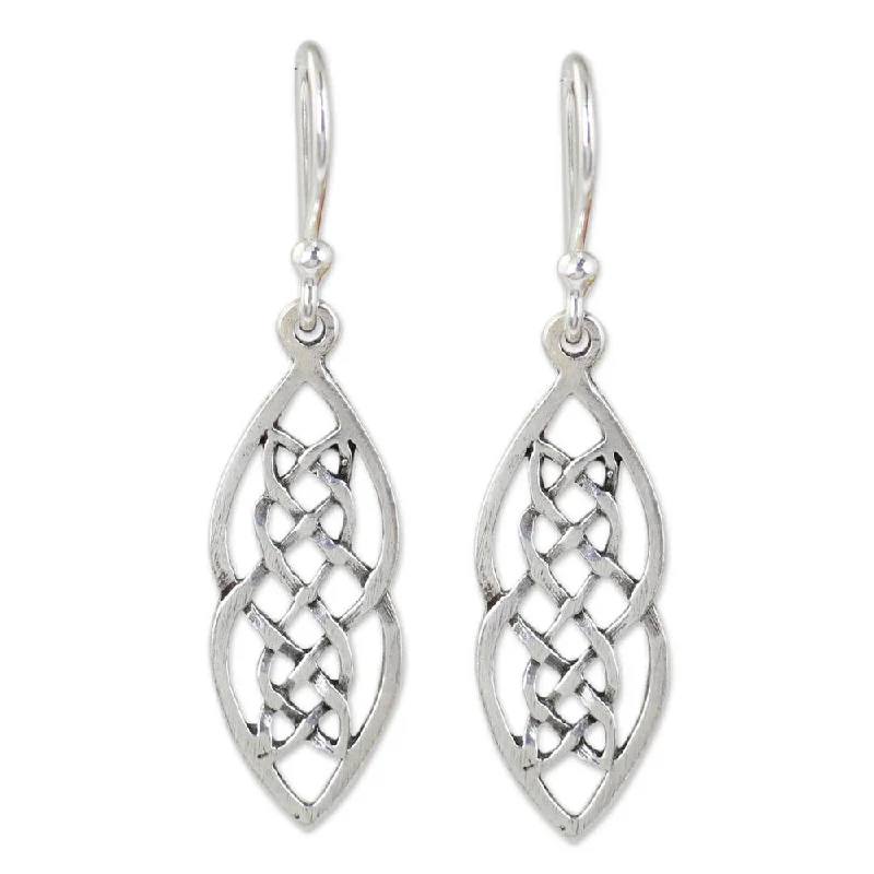 Shale fleck earrings-NOVICA Handmade Sterling Silver 'Celtic Braid' Earrings (Thailand)