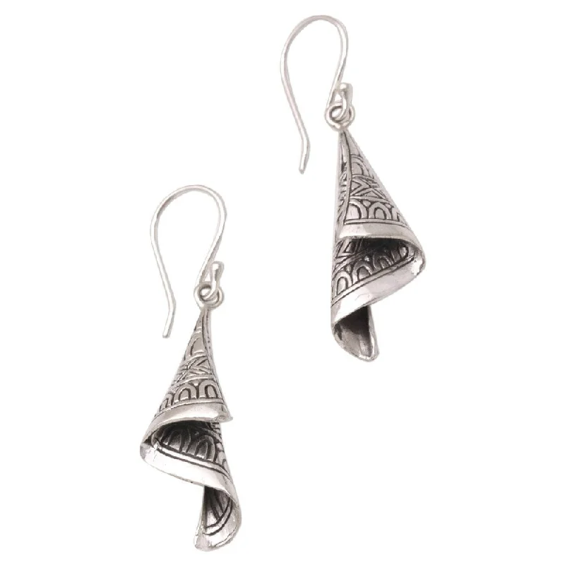 Braided weave earrings-NOVICA Handmade Sterling Silver Shining Songket Earrings (Bali) - 1.8*0.4